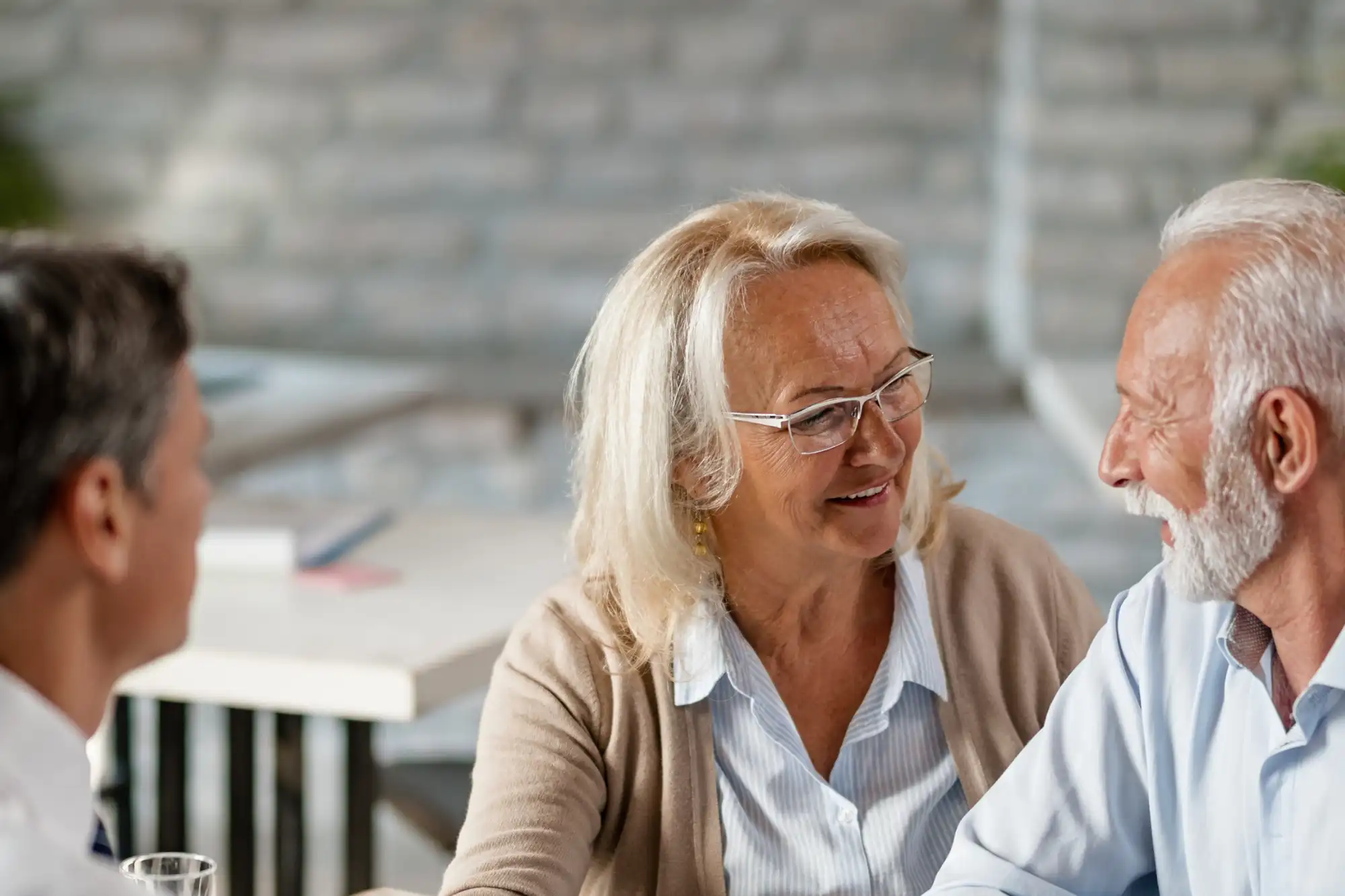 Couple discussing insurance plans